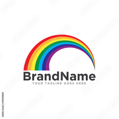 Rainbow logo icon vector. Beautiful rainbow logo template.