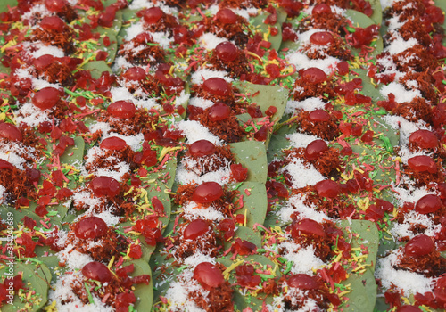 Beautiful pattern with preparation of Paan