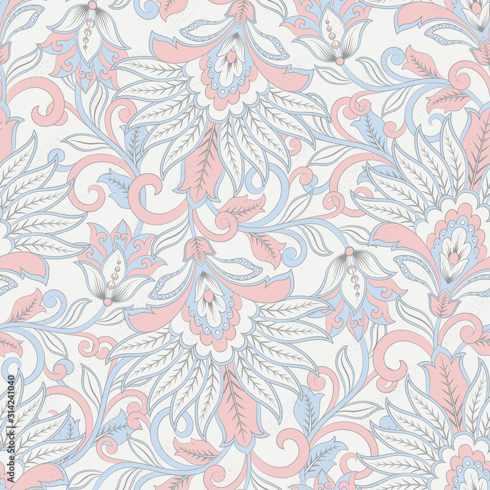 vintage flowers seamless pattern. Floral vector background