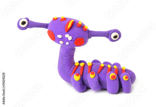 plasticine toy isolated on white background. modelling clay.