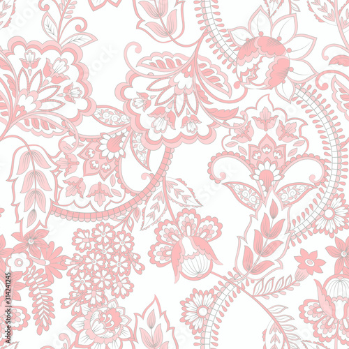 Floral Seamless vintage pattern. Vector background for textile design