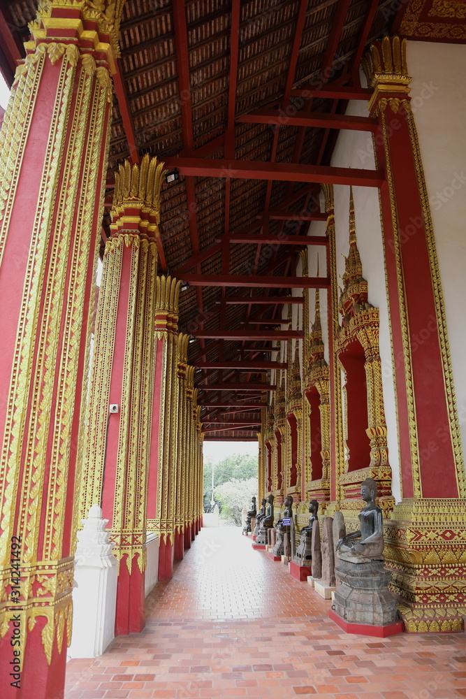 Wat Phra Keo, Buddhist temple in Vientiane capital of Laos.