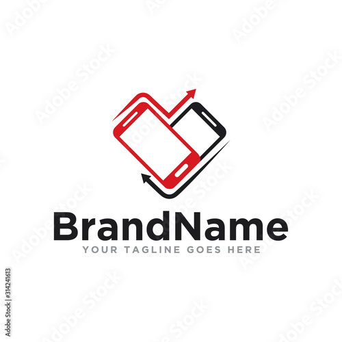 Phone logo icon vector. Smartphone logo illustration. Modern design and flat design style.