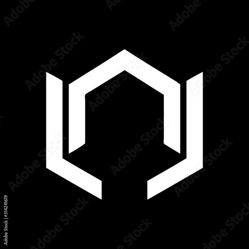 LNJ, NLJ, LJN initial geometric company logo and vector icon photo