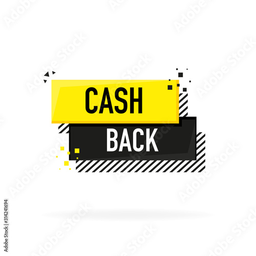 Cashback concept logo. Cash back banner on white background
