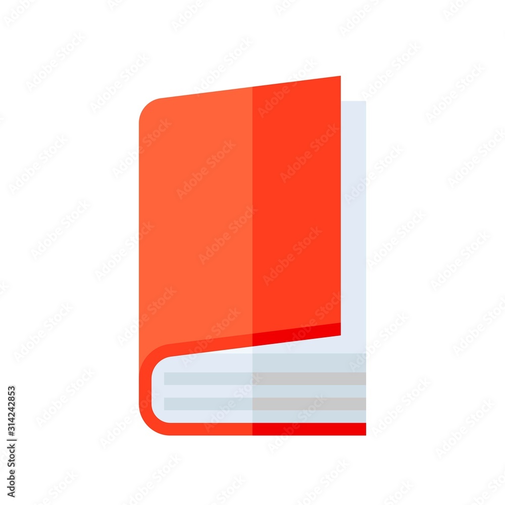 Closed book vector illustration, flat style icon