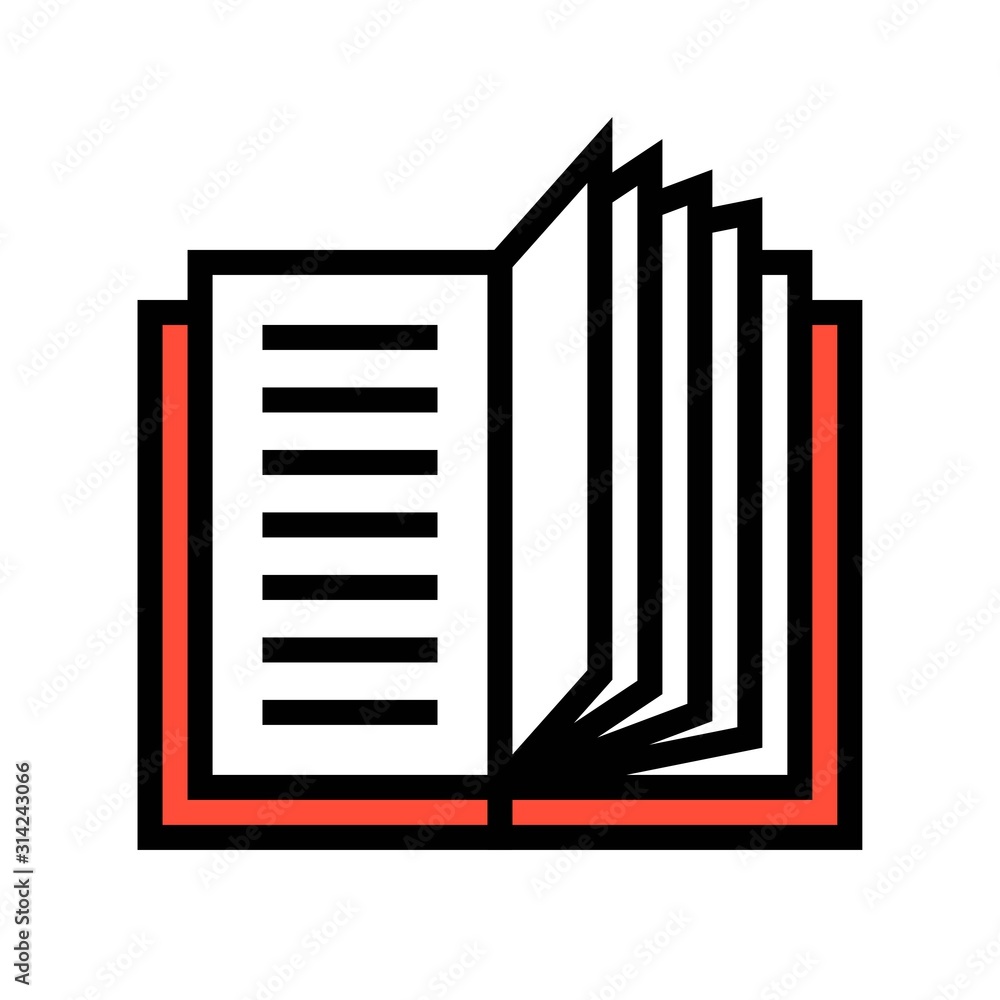 Open book vector illustration, filled style icon Open book vector illustration, filled style icon