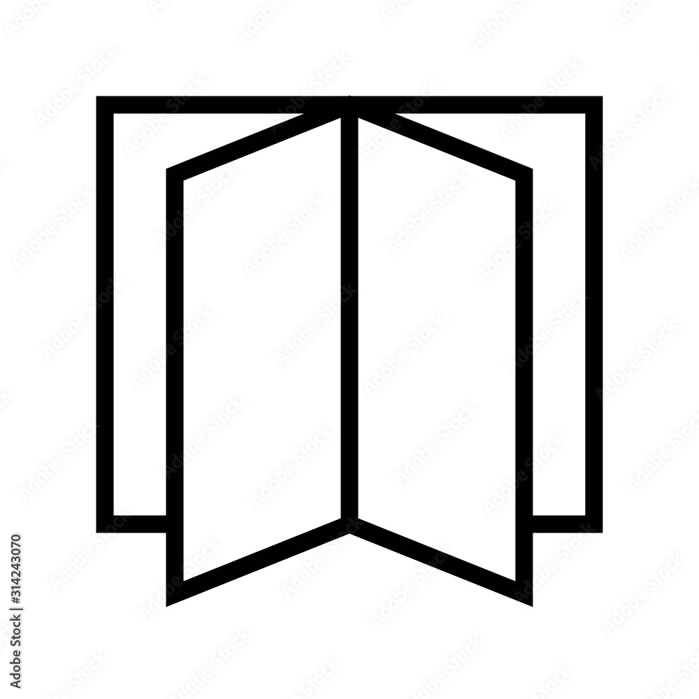 Open book vector illustration, filled style icon Open book vector illustration, filled style icon