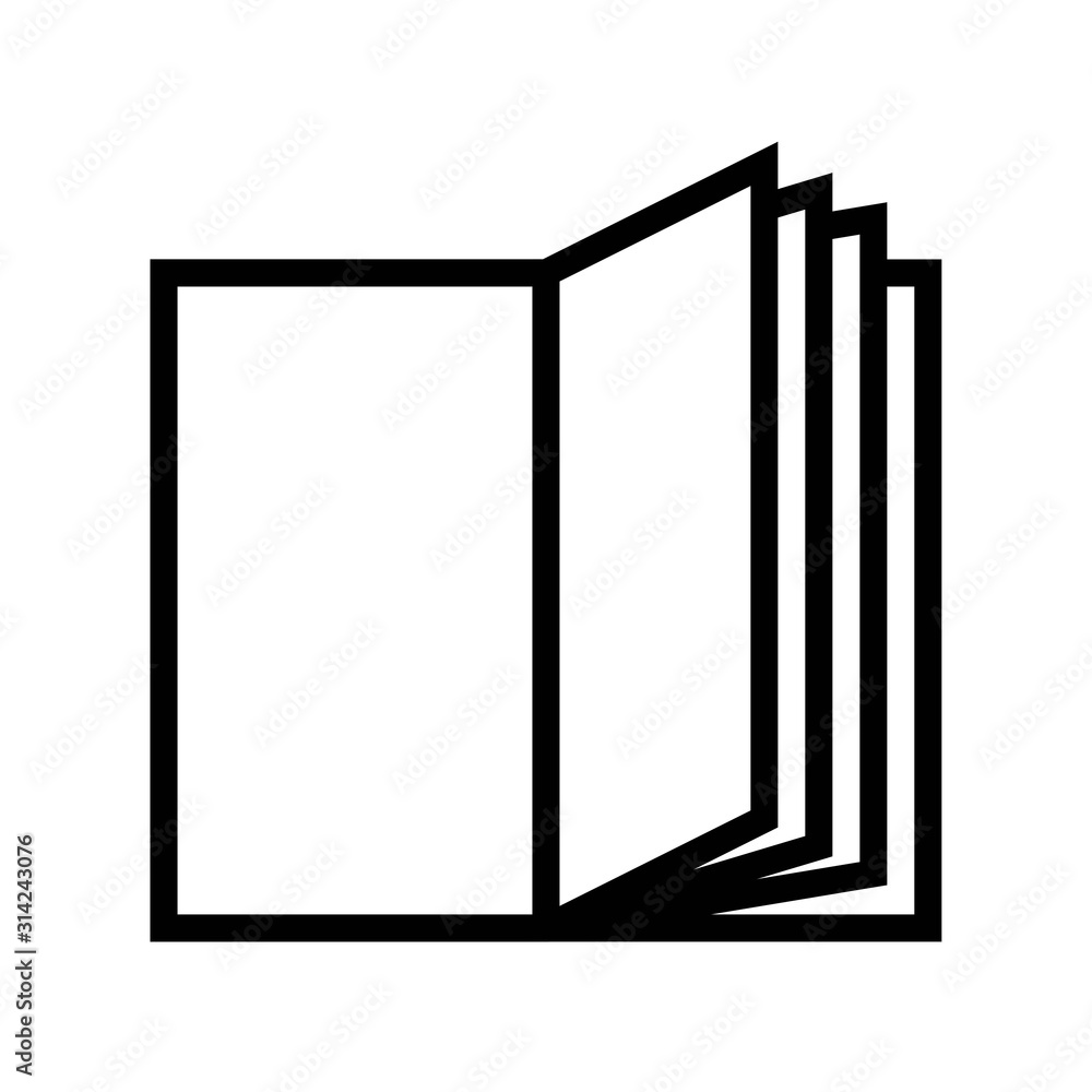 Open book vector illustration, filled style icon Open book vector illustration, filled style icon