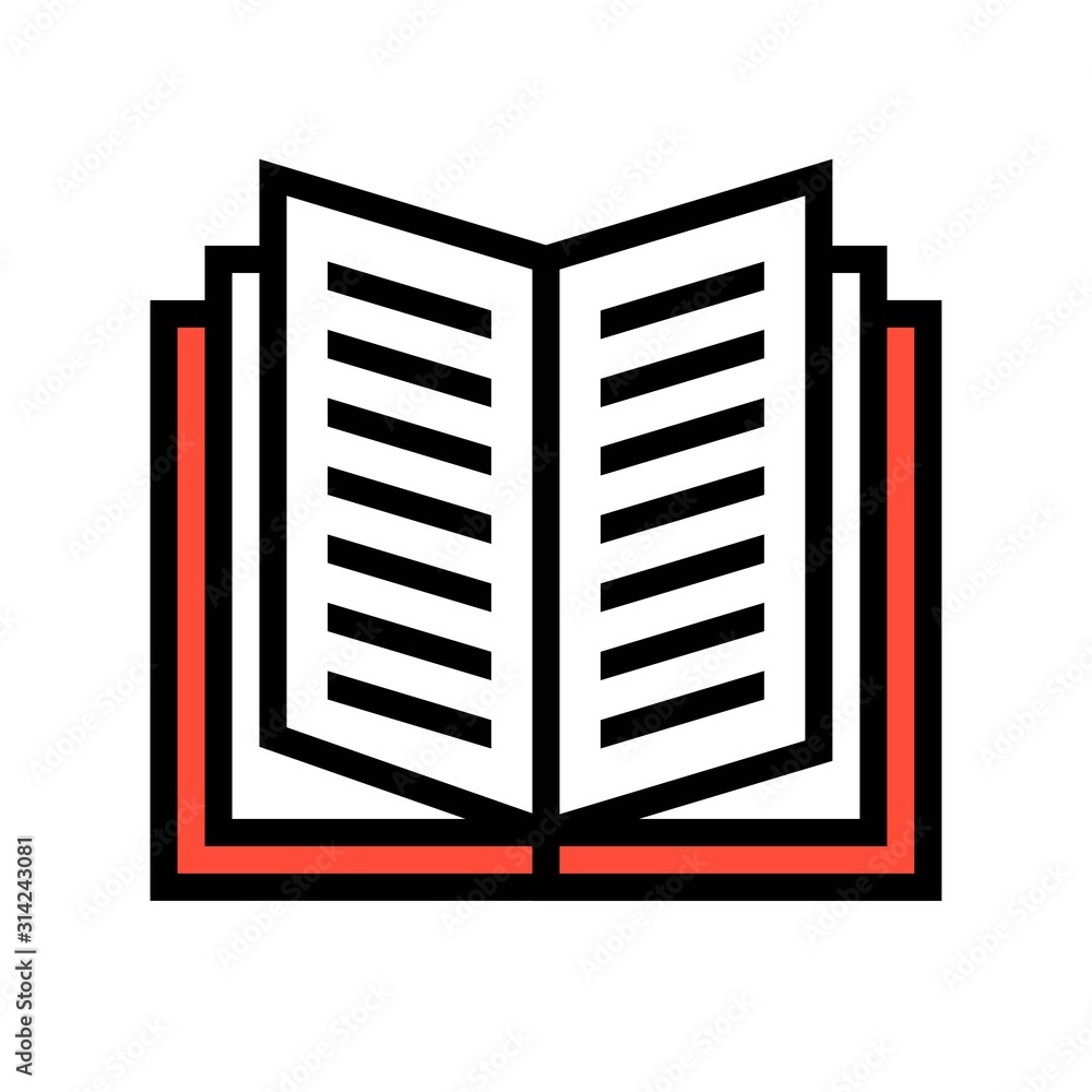 Open book vector illustration, filled style icon Open book vector illustration, filled style icon
