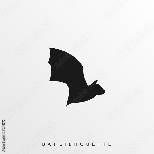 Bat Black Flaying Illustration Vector Template