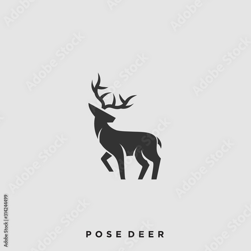 Pose Deer Illustration Vector Template