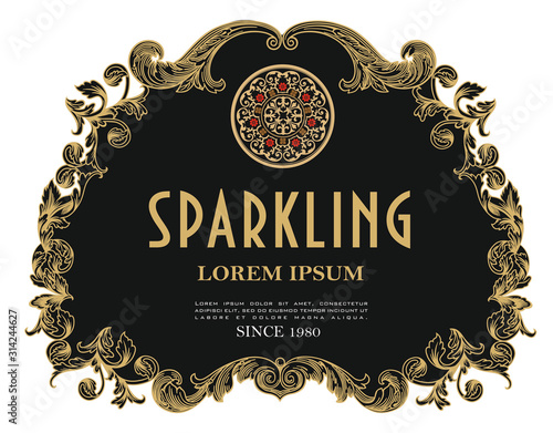wine label sparkling gold vintage prosecco amarone 