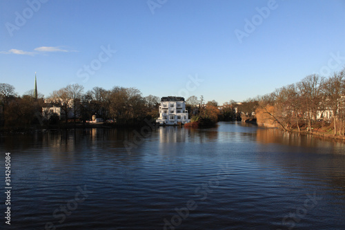 Winter in Hamburg; Blick von der Krugkoppelbrücke in die Alster