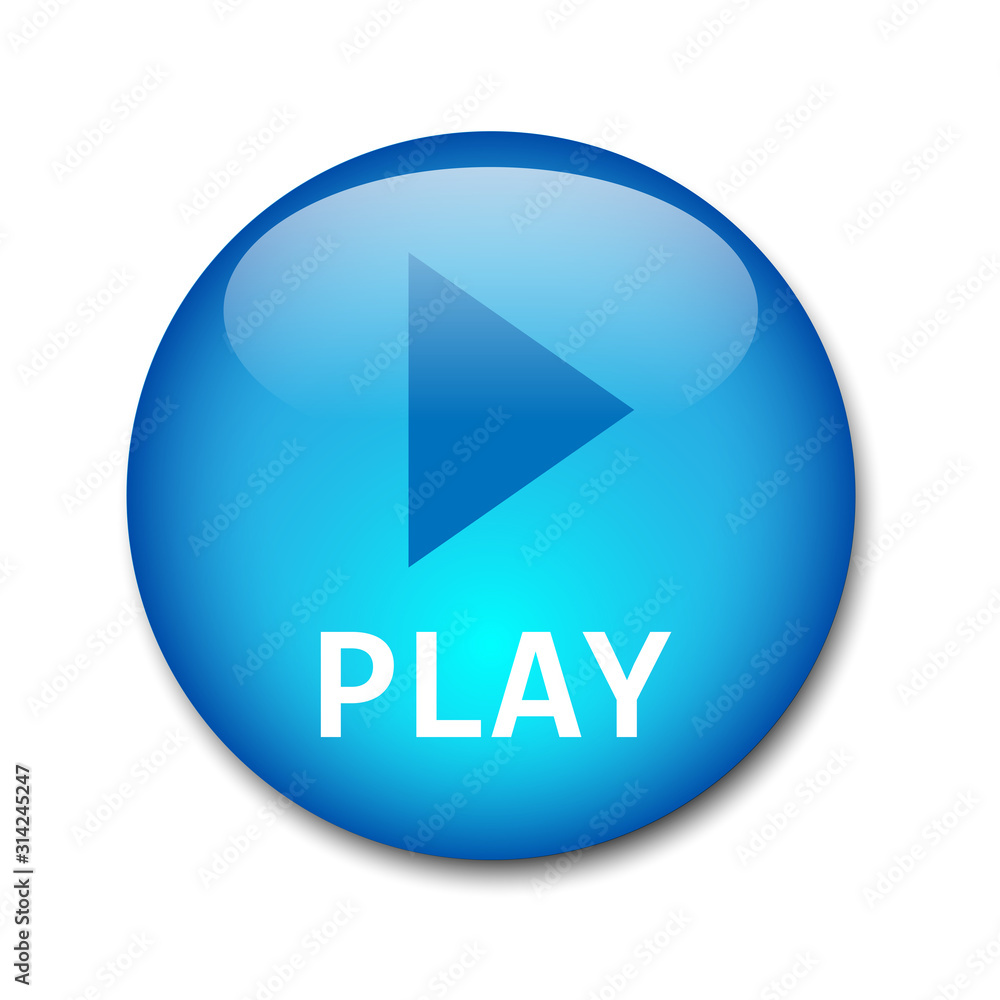 Blue round vector PLAY web button with play symbol Blue round vector PLAY web button with play symbol