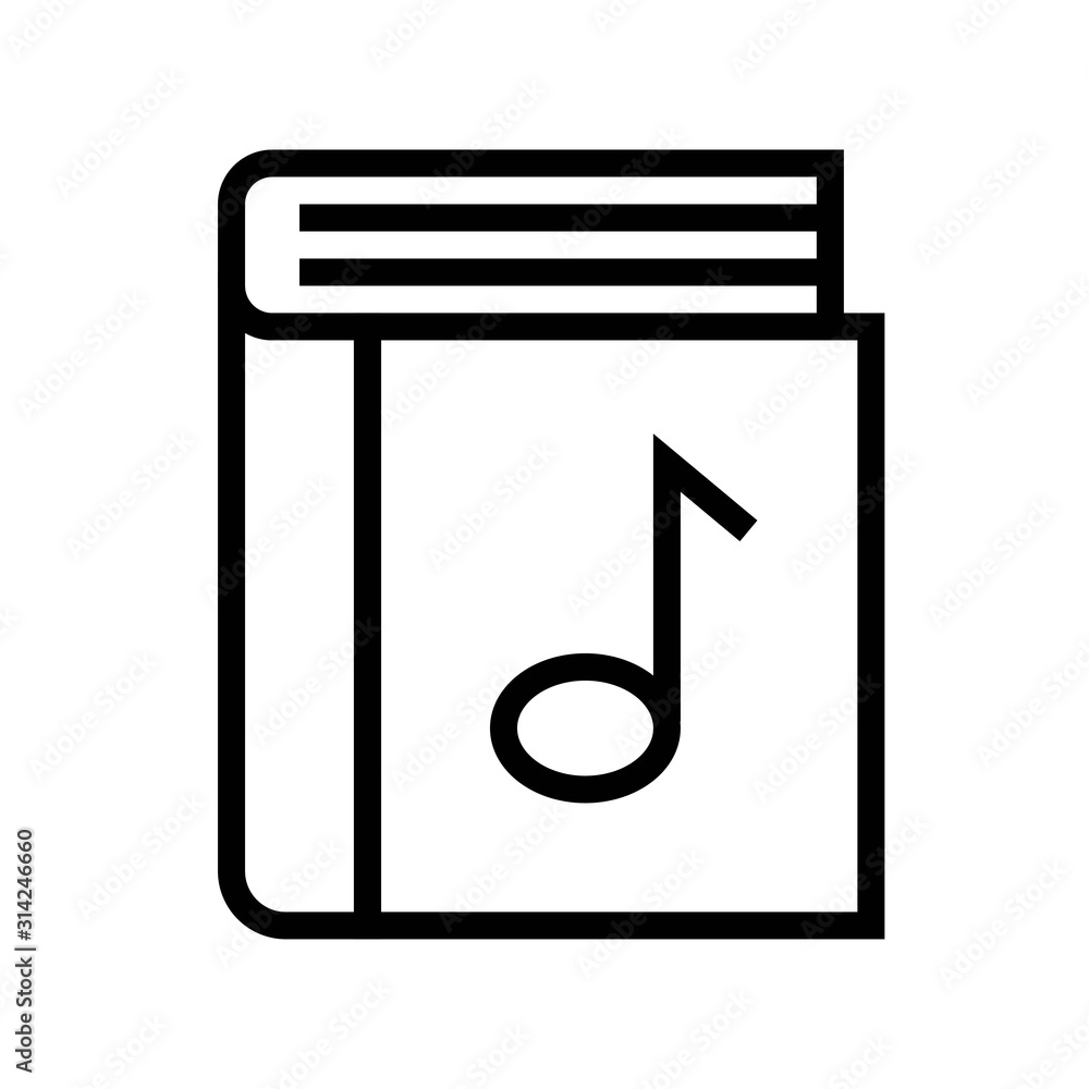 Song book vector illustration, line style icon Song book vector illustration, line style icon