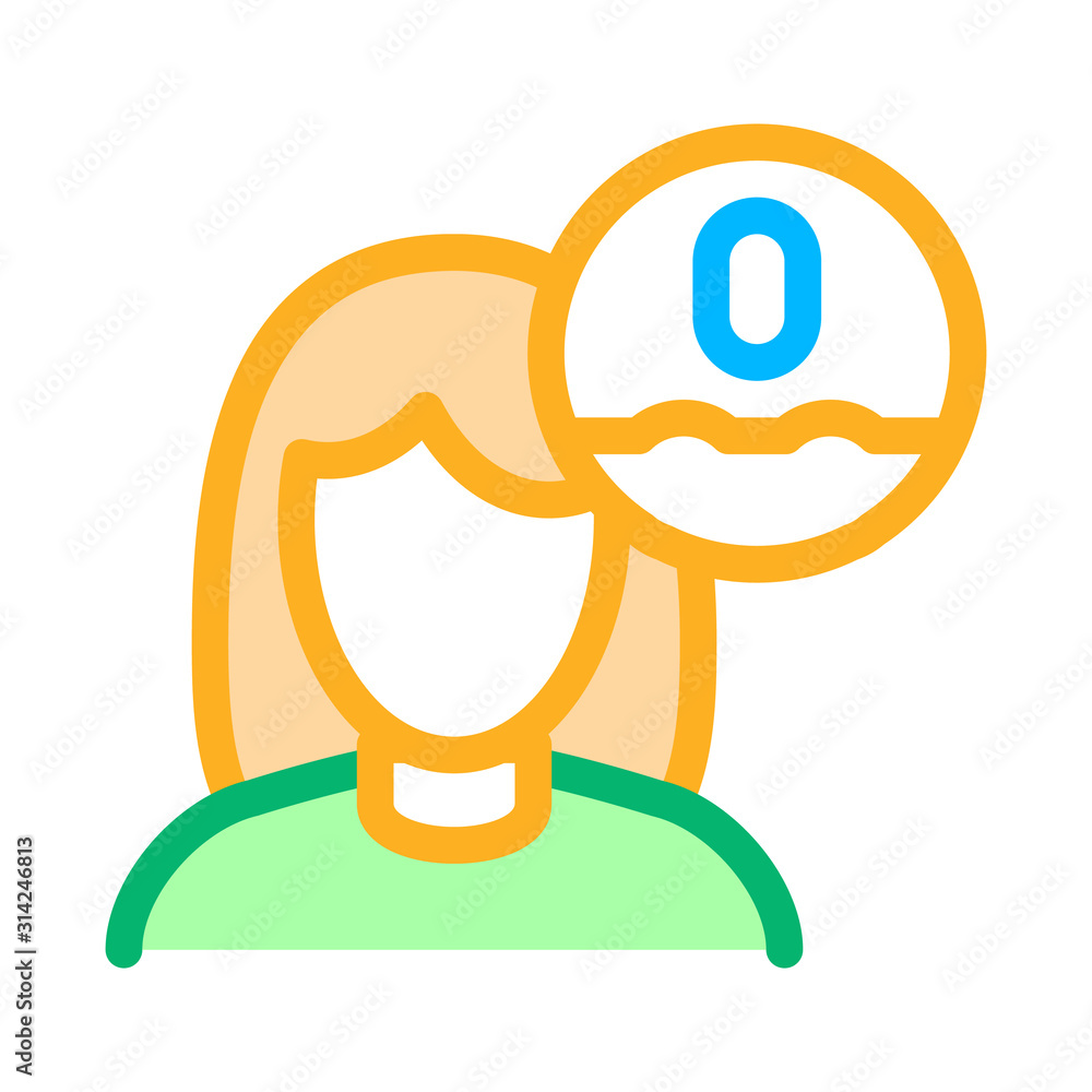 Obraz premium Woman Chemical Oxigenium Icon Vector. Outline Woman Chemical Oxigenium Sign. Isolated Contour Symbol Illustration