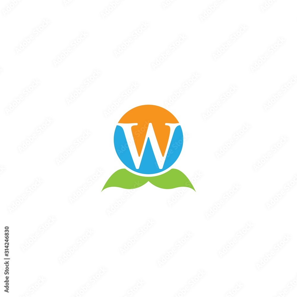 W Letter logo business template vector icon