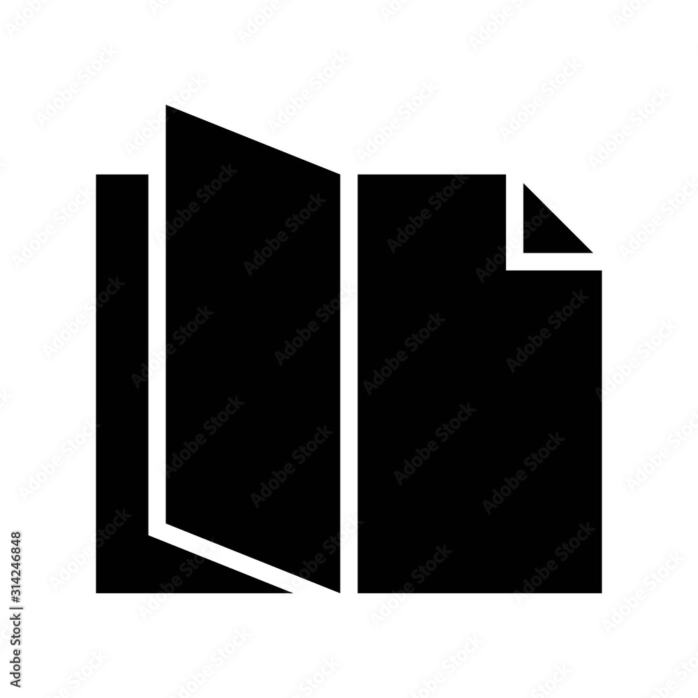 Open book vector illustration, solid style icon Open book vector illustration, solid style icon