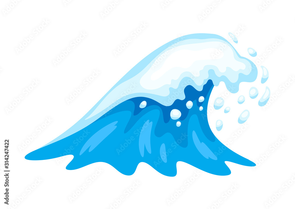 Illustration of wave with sea foam.