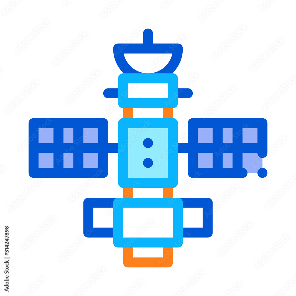 Space Satellite Station Icon Vector. Outline Space Satellite Station Sign. Isolated Contour Symbol Illustration Space Satellite Station Icon Vector. Outline Space Satellite Station Sign. Isolated Contour Symbol Illustration