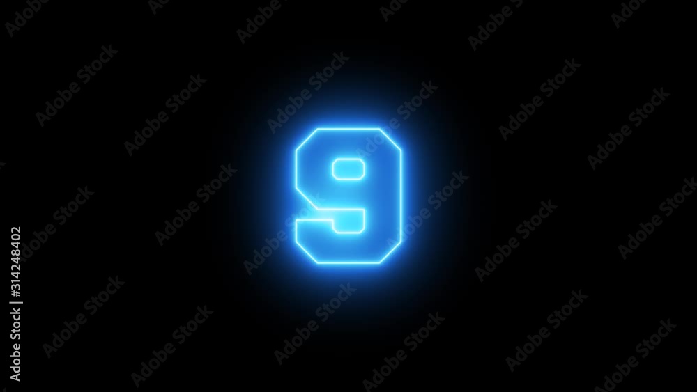 Top 10 Countdown Glowing Blue Numbers Top 10 Countdown Glowing Blue Numbers