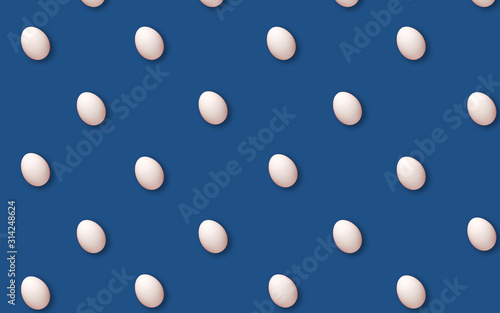 White eggs. happy easter. top view copy space. Holiday concept 