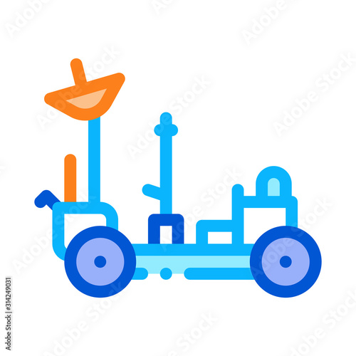 Astronaut Moon Rover Icon Vector. Outline Astronaut Moon Rover Sign. Isolated Contour Symbol Illustration