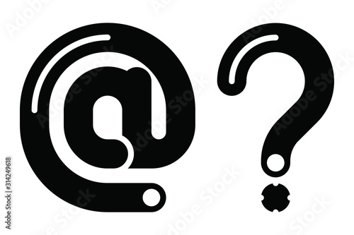 a question mark, the sign of the dog, stylized for use in graphic design