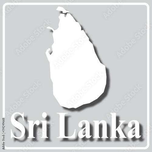 gray icon with white silhouette of a map Sri Lanka