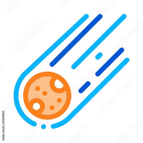 Falling Meteorite Sphere Icon Vector. Outline Falling Meteorite Sphere Sign. Isolated Contour Symbol Illustration