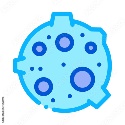 Moon With Craters Icon Vector. Outline Moon With Craters Sign. Isolated Contour Symbol Illustration