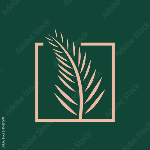 Palm logo template design vector. beach , sea