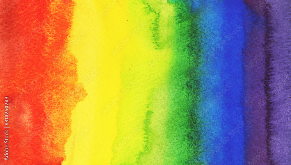 Abstract rainbow watercolor hand painted texture