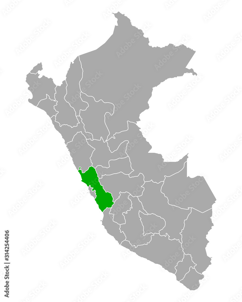 Karte von Region Lima in Peru