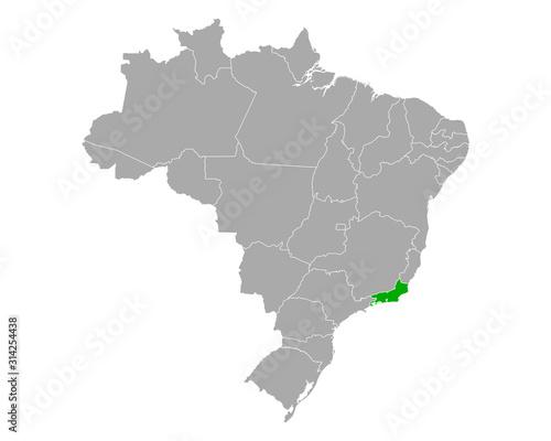 Karte von Rio de Janeiro in Brasilien