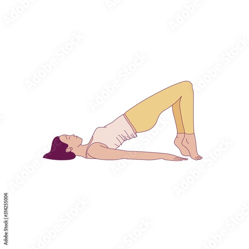 Exercises to strengthen the muscles of the vagina and pelvic floor muscles. Kegel exercises. Vector illustration isolated on white background. Simple line style.