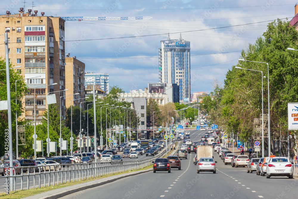 Highway in Samara on a working day