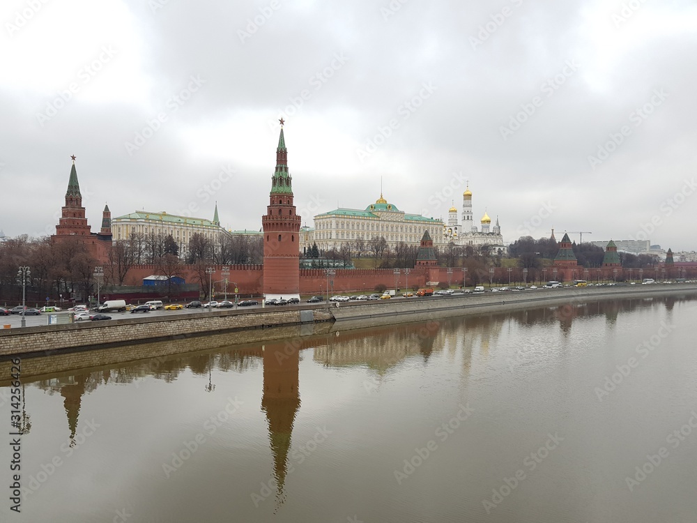 Red towers and walls of the Moscow Kremlin Red towers and walls of the Moscow Kremlin