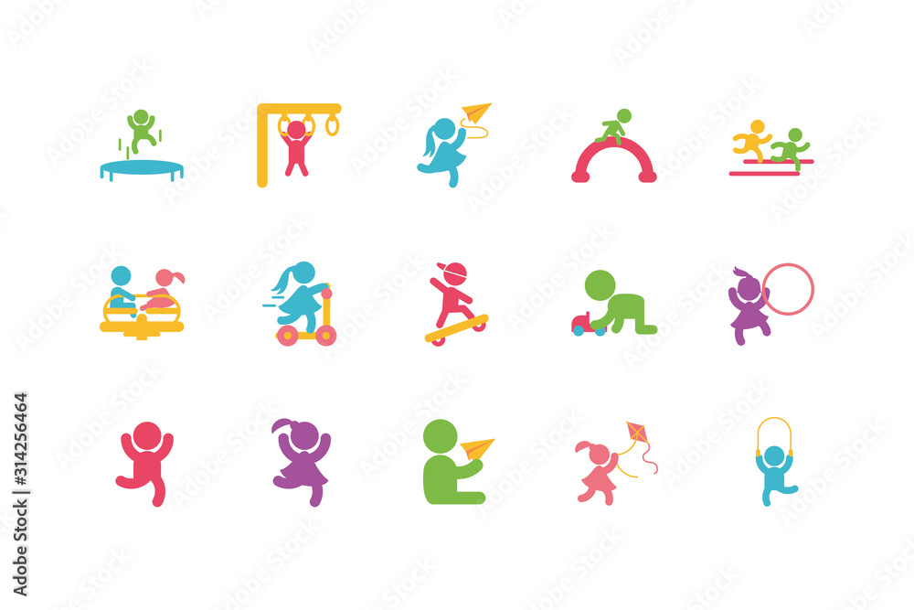 Isolated set of boys and girls avatars vector design