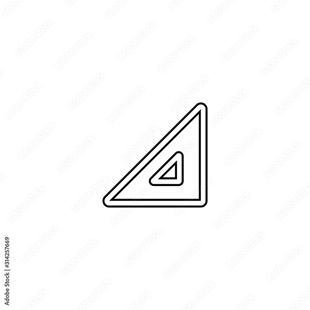 Triangle ruler icon. Linear symbol. Logo design element Triangle ruler icon. Linear symbol. Logo design element