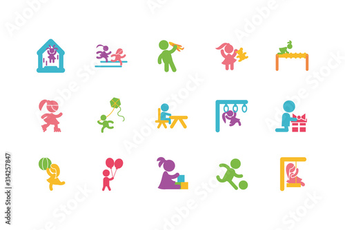 Isolated set of boys and girls avatars vector design