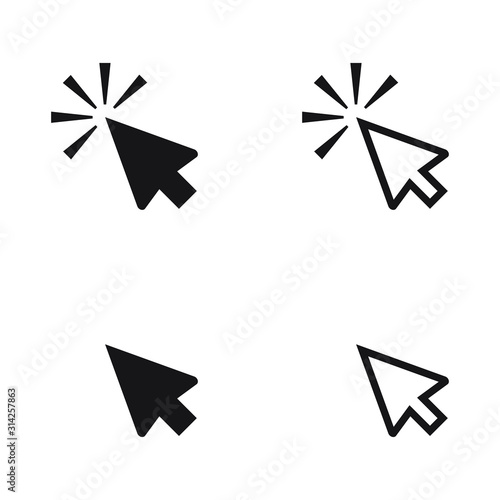 Mouse cursor vector icon, clicking cursor pointer icon vector