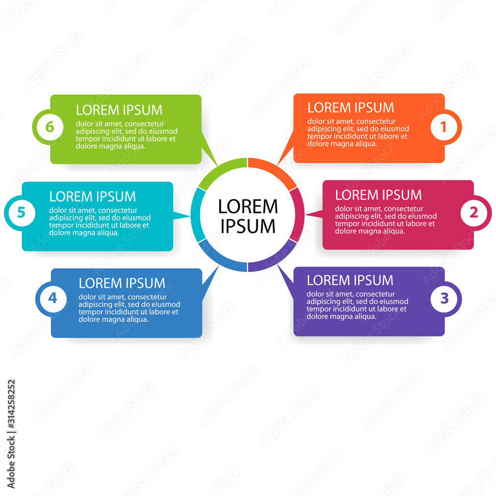 Presentation business infographic template with 6 options. Vector illustration. Presentation business infographic template with 6 options. Vector illustration.