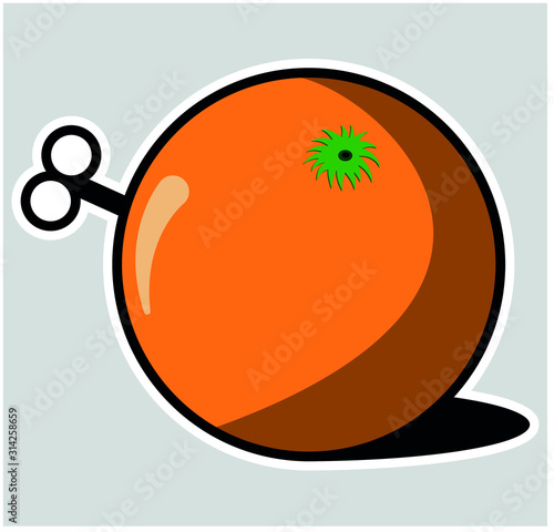 A clockwork orange in color. Vector illustration.