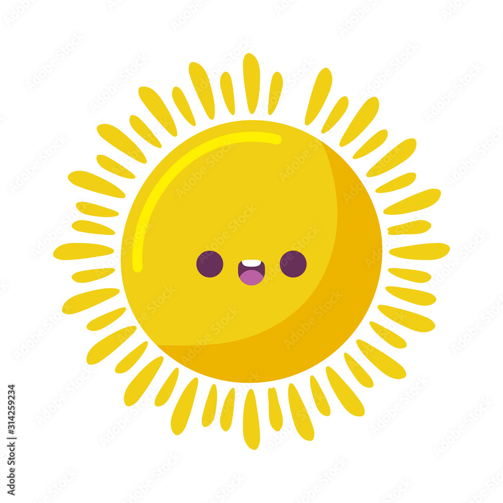 kawaii sun cartoon vector design