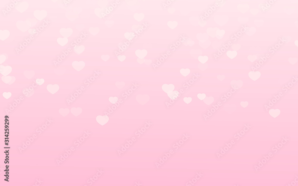 Valentine day pink hearts on pink background.