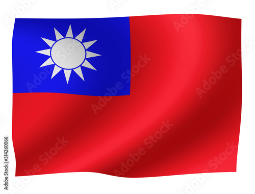 Waving national flag illustration / Taiwan