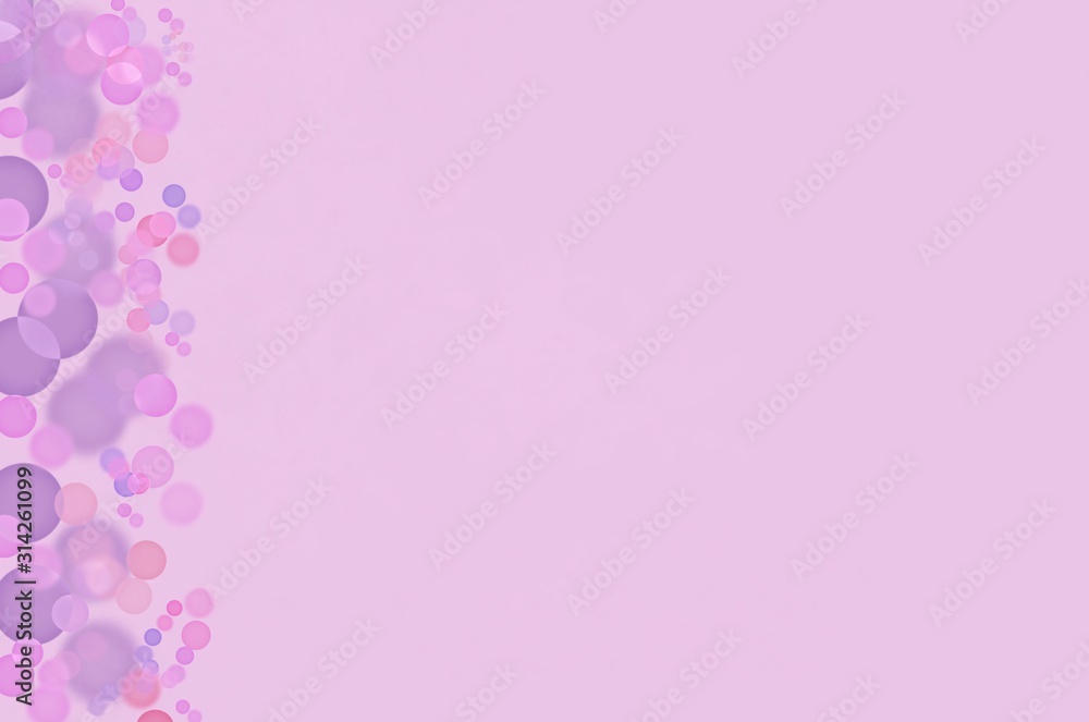 Border of Purple, pink, lilac splashes