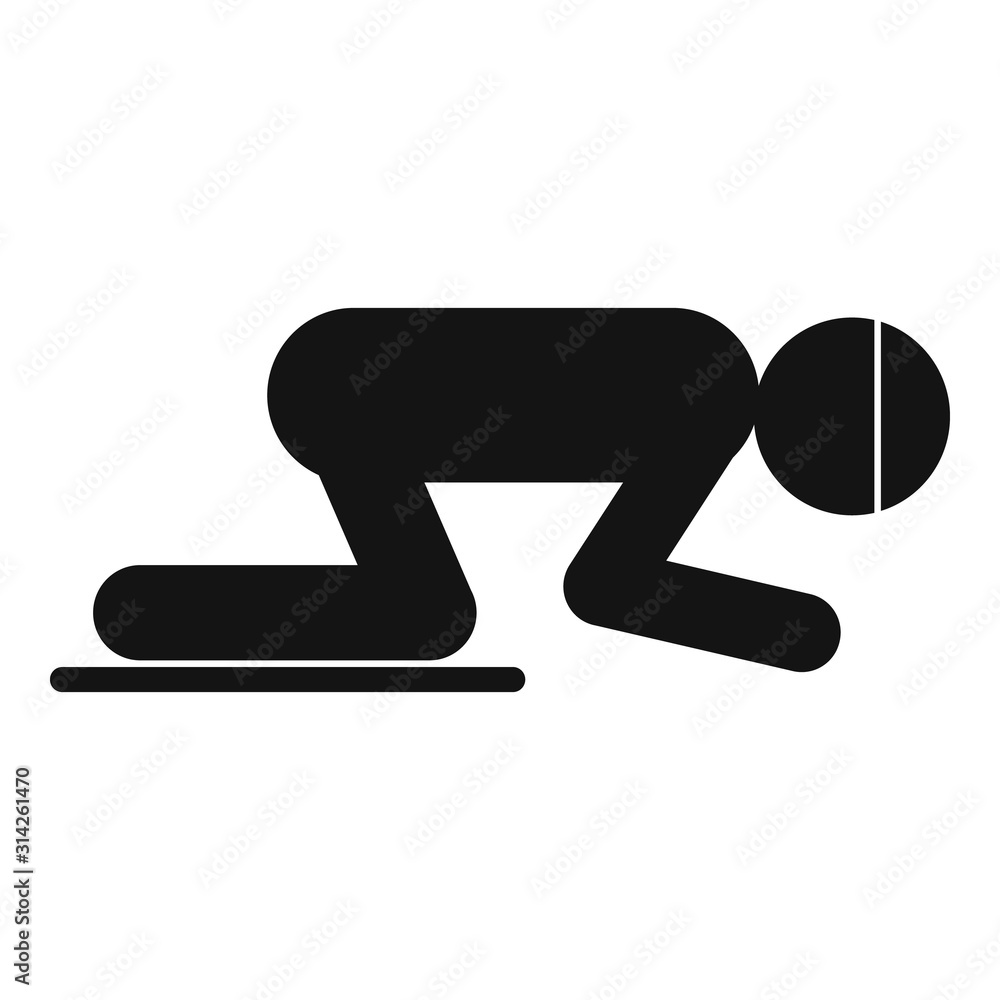 Man prayer icon. Simple illustration of man prayer vector icon for web design isolated on white background Man prayer icon. Simple illustration of man prayer vector icon for web design isolated on white background
